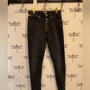 Citizens of Humanity, size 26, Olivia high rise slim ankle jeans, black